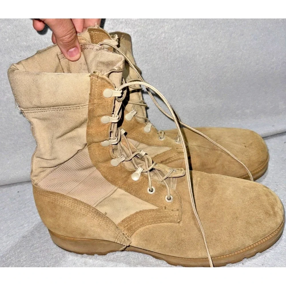 Vibram Gortex Beige Military US Army Flight Combat Boots Mens Size Unk